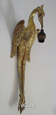 Wall Mural Art Deco Bronze Bird Heron Golden Era 1930 Albert Cheuret