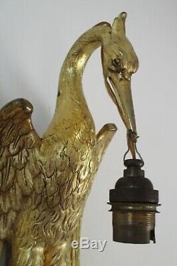 Wall Mural Art Deco Bronze Bird Heron Golden Era 1930 Albert Cheuret