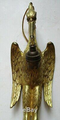 Wall Mural Art Deco Bronze Bird Heron Golden Era 1930 Albert Cheuret