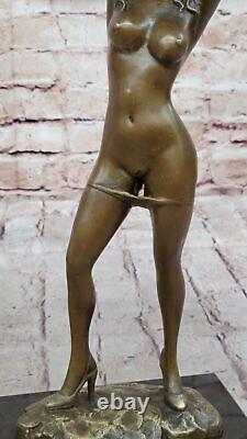 Western Classic Nude Girl Art Deco Bronze Marble Female Figure Statue