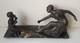 Woman Sculpture Of The God Pan, Spelter And Marble, Signed Dlg Joseph D&rsquo;ast, Art Deco, No Bronze