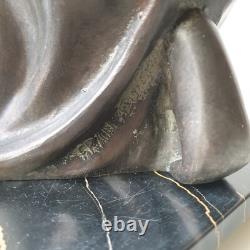 Woman sculpture of the god Pan, spelter and marble, signed DLG Joseph d’Ast, Art Deco, no bronze