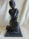 Women's Crossarm Statue Style Art Deco Solid Bronze