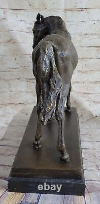 XL P. J Mene Racing Horse Bronze Sculpture Art Deco Marble Figure