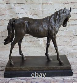 XL P. J Mene Racing Horse Bronze Sculpture Art Deco Marble Figure