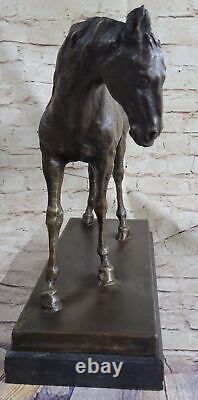 XL P. J Mene Racing Horse Bronze Sculpture Art Deco Marble Figure