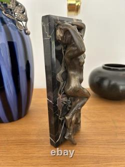 Young Woman, Bronze Signed Alexandre Auguste Caron. Art Nouveau Art Deco