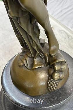 100% Solide Bronze Sculpture Ange Déesse Victoire Statue Art Déco Maison Cartes