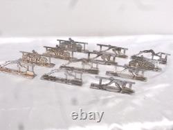 12 Porte Couteaux Theme Sport Bronze Chrome Art Deco Pierre Devouge