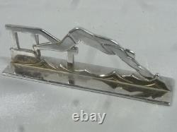 12 Porte Couteaux Theme Sport Bronze Chrome Art Deco Pierre Devouge