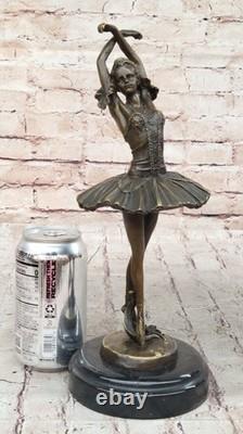 13 Haut Femme Ballerine Ballet Bronze Sculpture Statue Jeune Fille Art Déco