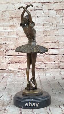 13 Haut Femme Ballerine Ballet Bronze Sculpture Statue Jeune Fille Art Déco