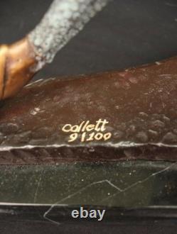 15 Signée Bronze Statue Chair Gymnaste Art Déco Détaillé Sculpture sur Marbre