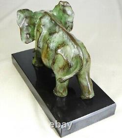 1920/1930 De Saint-floris Rare Statue Sculpture Bronze Art Deco Cubisme Elephant