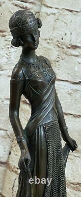 1920 Style Art Déco Femme Charleston Danseuse Bronze Statuette Sculpture Nr