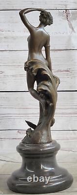 1930s Art Déco Bronze Métal Statue Chair Danseuse Fonte Figurine Femelle Solde