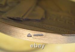 2 MEDAILLES ART DECO ARGENT + BRONZE en coffret par DAMMANN electricité