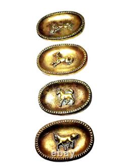 4 coupelles /Vide Poche Art Déco en bronze années 20 MODELE EQUESTRE RARE