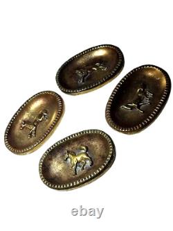 4 coupelles /Vide Poche Art Déco en bronze années 20 MODELE EQUESTRE RARE