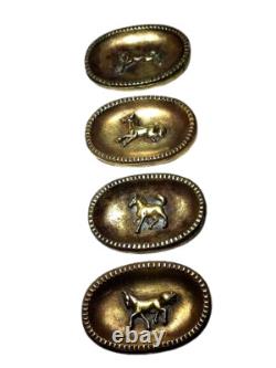 4 coupelles /Vide Poche Art Déco en bronze années 20 MODELE EQUESTRE RARE