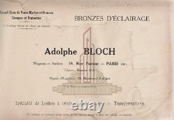 A. Bloch & J. Gauthier Paire D'appliques Art Déco En Bronze Et Tulipes Pressées