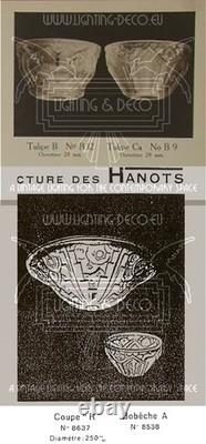 A. Fichet/hanots Paire D'appliques Art Déco En Bronze Et Verre Moulé-pressé