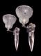A. Richard & Degué Paire D'appliques Art Déco Bronze Nickelé Et Tulipes 1930