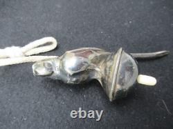 ANCIEN POIRE de LIT INTERRUPTEUR ELECTRIQUE BRONZE ARGENTE ART DECO PERROQUET