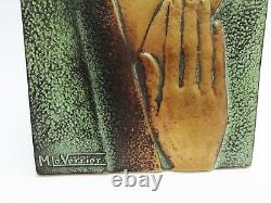 ART DECO MAX LE VERRIER PLAQUE EN BRONZE BAS RELIEF figurant SAINTE ODILE