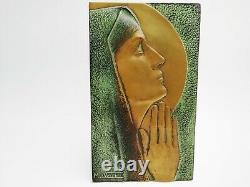 ART DECO MAX LE VERRIER PLAQUE EN BRONZE BAS RELIEF figurant SAINTE ODILE