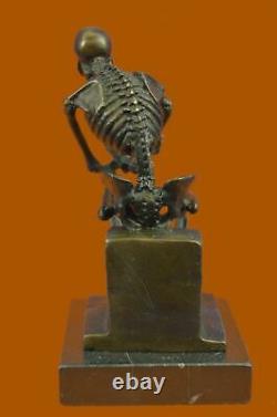Abstrait Art Moderne Mini Squelette Par Milo Bronze Sculpture Marbre Statue Déco