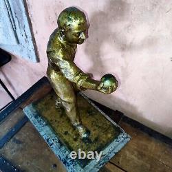 Alexandre MASPOLI XIX/XXème Le Joueur De Petanque en Bronze Art Deco