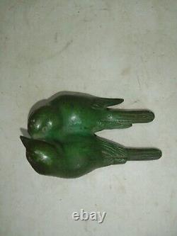 Ancien Bronze Oiseau Art Deco Signe Laurent