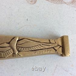 Ancien Cachet Sceau Bronze Doré Mouettes Art Déco Signé BIZETTE