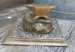 Ancien Presse Papier Bronze Enclume Outils Forgeron Art Déco