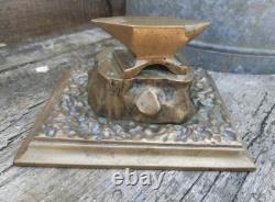 Ancien Presse Papier Bronze Enclume Outils Forgeron Art Déco