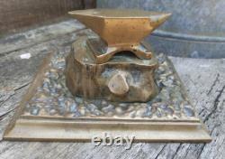 Ancien Presse Papier Bronze Enclume Outils Forgeron Art Déco