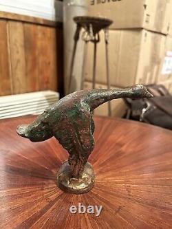 Ancienne Mascotte Bronze Art Deco Animalier L'Oie