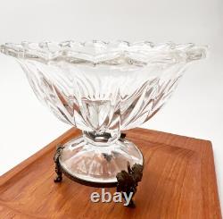 Ancienne coupe à raisin en cristal de Baccarat et bronze XIXe siècle