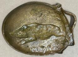 Antique Art déco Bronze, signed Berndorf Boar Hunting Scene