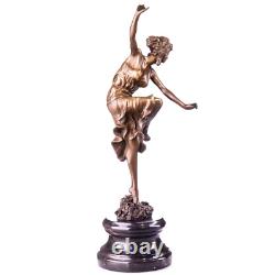 Antique Figure en bronze Art Déco Danseuse Corinthienne d'après Colinet