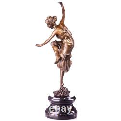 Antique Figure en bronze Art Déco Danseuse Corinthienne d'après Colinet