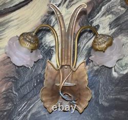 Applique art déco en bronze Charles Ranc oiseau de paradis