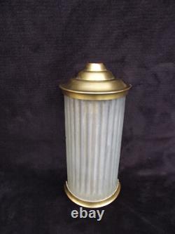 Applique de forme demi lune en verre et métal bronze vers 1930 art déco