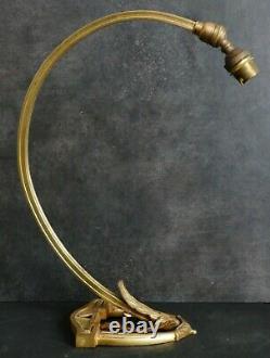 Applique / lampe bronze laiton Art Déco rotule orientable Pour tulipe Muller