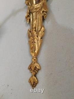 Appliques BRONZE Art déco Tulipes verre ancien