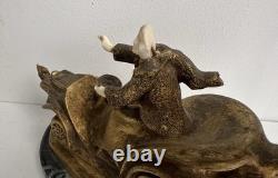 Art Deco 1903 statue bronze chryséléphantin SOMME automobilia Walkyrie mécanique