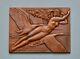 Art Deco Aero Club De Normandie Plaquette Bronze