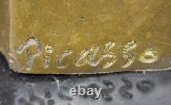 Art Déco Art Moderne Visages Par Picasso Bronze Sculpture Marbre Base Cadeau