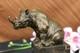 Art D&eacute;co Blanc Rhinoc&eacute;ros Africain Par L'artiste Portugais Miguel Lopez D&eacute;cor